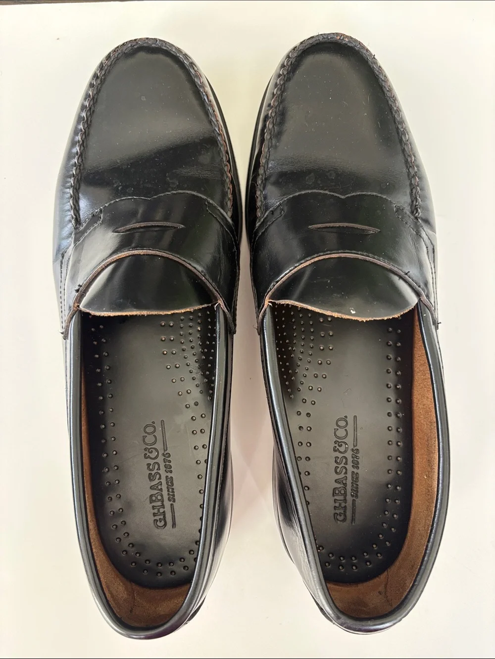 G.H. Bass & Co. Weejuns Black Leather Penny Loafers Size 12
